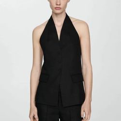 Mango Linen Halter Vest