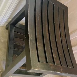 Bath Or Bedroom Wood-look Metal Stool