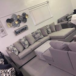 Grey Sectional With Ottoman ‼️take It Home With $39 Easy Approval ‼️