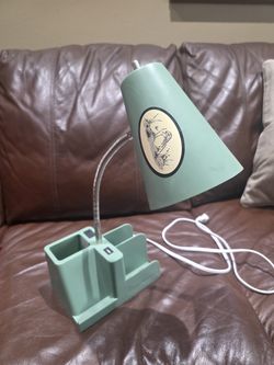 Mint Desk Lamp with Organizer, USB + Outlet