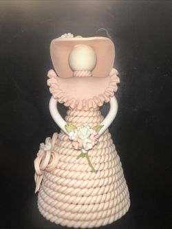 Elisa Faceless Doll Dominican Republic Handmade Porcelain Flowers Bonnet