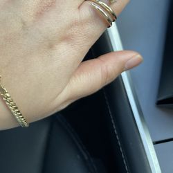 Nail Shaped Ring 14KT areal Solid Gold (  New)
