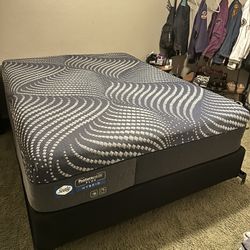 Sealy Posturepedic Plus Hybrid Queen Bed, Box Spring And Bed Frame INCLUDED– $500 (Pick-Up Only)