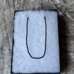 Handmade Black Spinel and Sterling Silver Choker Necklace
