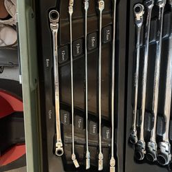 Matco 5 Piece Extra Long Double Flex Ratcheting Wrench Set 