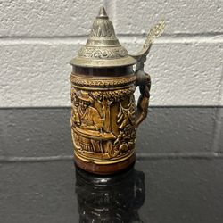 Vintage German Beer Stein DBGM ORM Tavern Bar Scene 