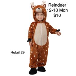 Reindeer Baby Costume Onesie 12-18 Months / Disfraz de Reno Bebe