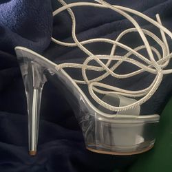 Clear/white Heels 