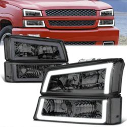 03-06 Chevrolet Silverado Avalanche LED DRL Headlights Luces Micas Calaveras Faros Faroles Focos Headlamps Chevy 