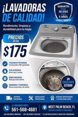 Washer top load from $175.00