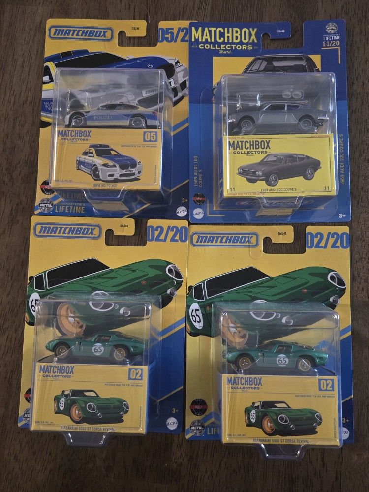 Matchbox Collectors #2 #5 #11 New NIB Green Bizzarrini, Audi, BMW Police 