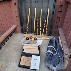 Croquet Set & Yard Games Kubb Set With Carry Bags