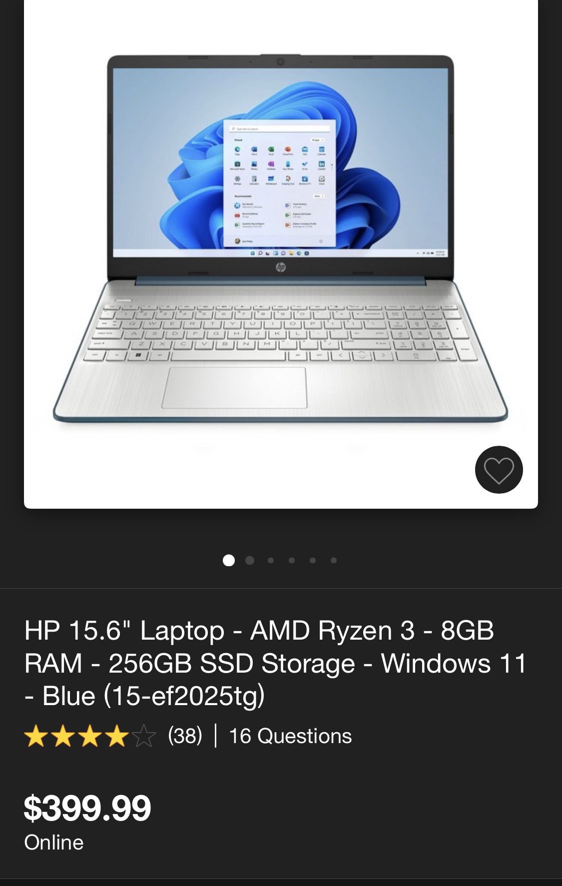 Hp Laptop Ryzen 3 (256 Gb Ssd / 8gb Ram )