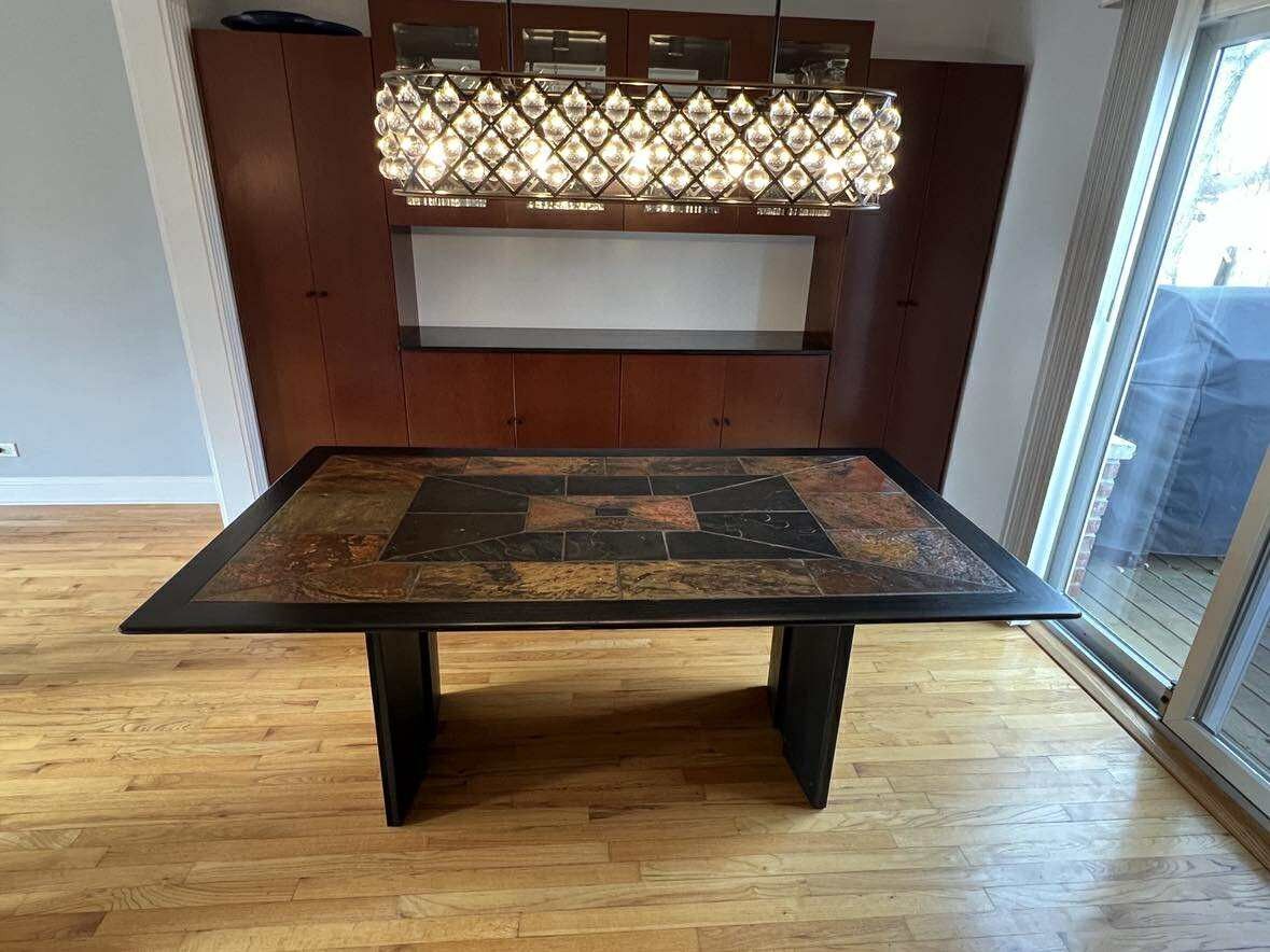 Elegant Dining Table - Wood and Tile