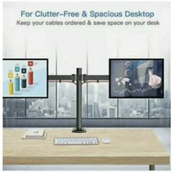 HUANUO Dual Monitor Desk Mount, Fully Adjustable Mount Desk, Home Office, LCD