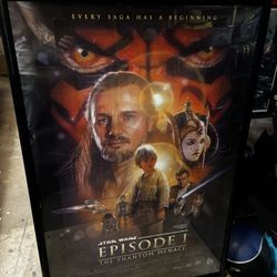 STAR WARS EPISODE 1 THE PHANTOM MENACE 1999 Original Movie Poster Framed
