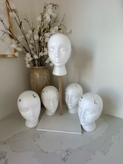 Craft Supplies - Styrofoam Heads for crafting and display.  Sold as set of 5
