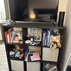 Title 13" 9 Cube Organizer Black Oak
