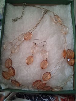 Vintage Multi Strand Necklace & Earings