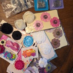 Assorted Craft/scrapbooking Fabric Flowers