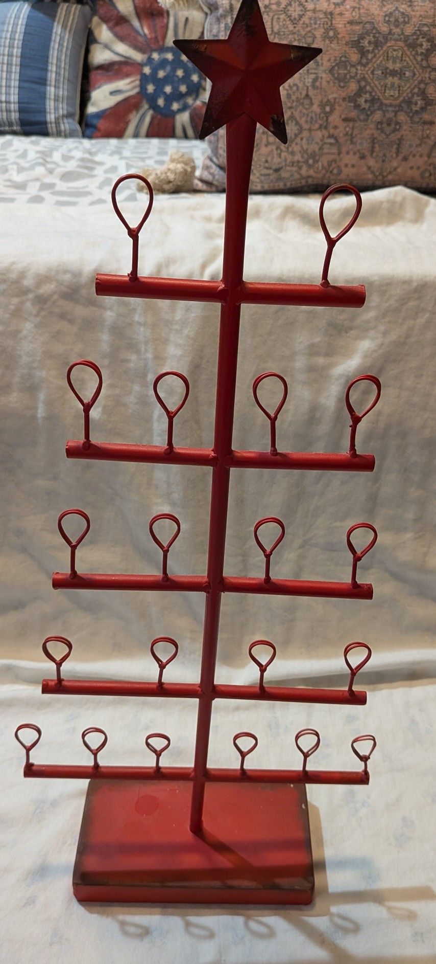 Red Christmas Tree Card Holder/ Ornaments.