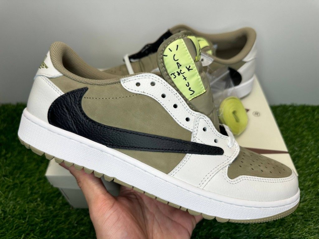 TRAVIS SCOTT NIKE AIR JORDAN LOW GOLF RETRO NETURAL OLIVE NEW
