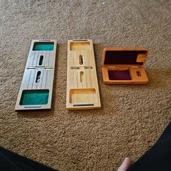 3 Cribbage Board Sets With Pegs