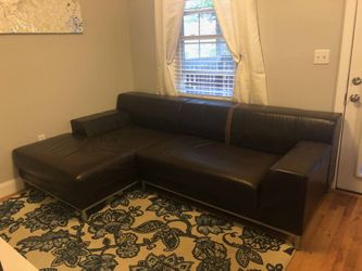 brown leather sectional