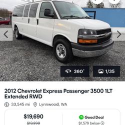 2012 Chevrolet Express 3500 V8 6.O Vortex 