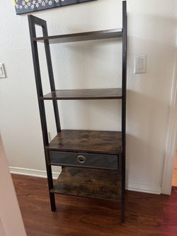 Ladder Shelf Bookcase With Drawer