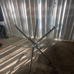 Beautiful Mid Modern Glass Round Table 