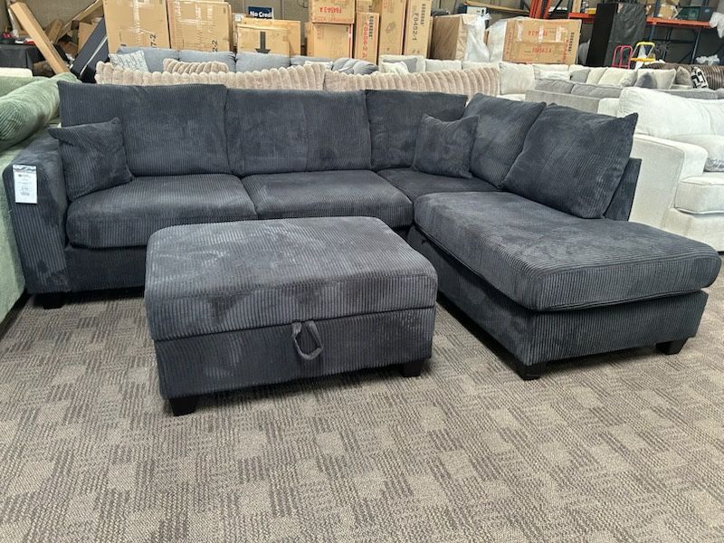 New Black Comfy Sectional Couch