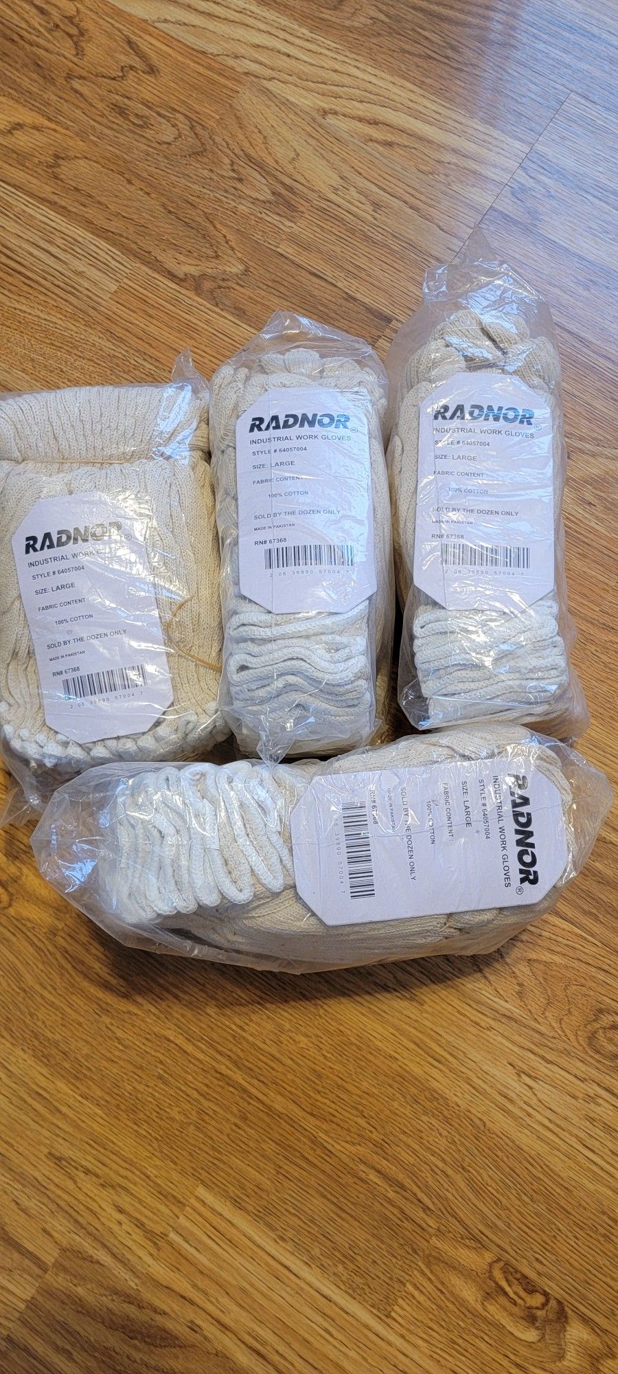 RADNOR INDUSTRIAL WORK GLOVES SIZE LARGE 67368 48 PAIR for Sale in