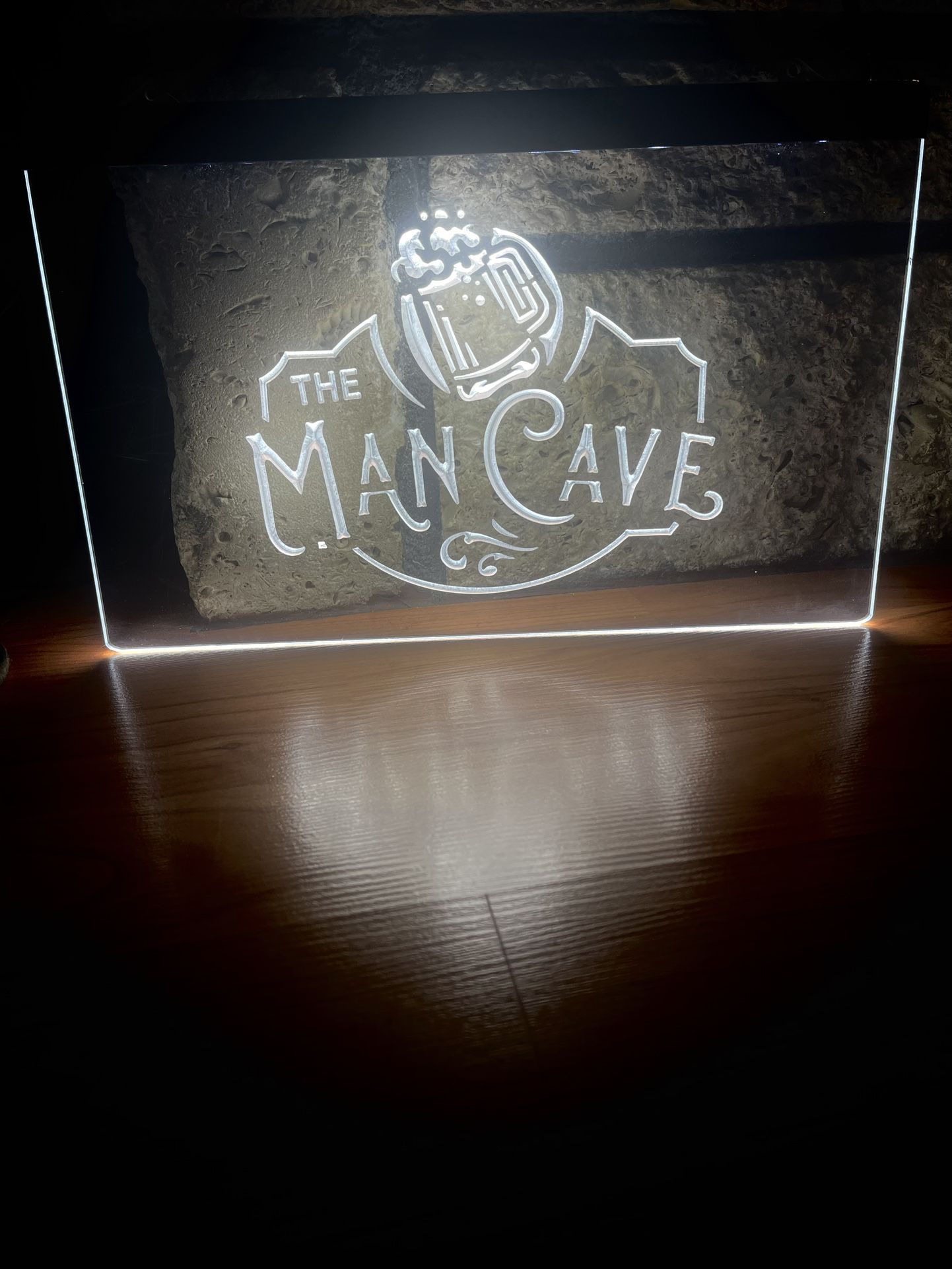 MAN CAVE LED NEON WHITE LIGHT SIGN 8x12