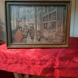  Vintage Anton Pieck  Wooden Purse Street Scene 1970’s 