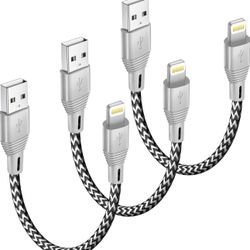 Short iPhone Charging Cable, 1ft 3Pack [Apple Approved Fast Phone USB Charging] Braided Short iPhone Charger Cord Lightning Cable for iPhone 14/13/12/