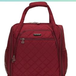 RED QUILTED ROCKLAND CARRY ON BAG. $40