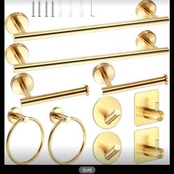 10 Pcs Matte Bathroom Hardware Set SUS304 Bathroom Hanger Set 16 Inch Hand Towel Bar Towel Holder Toilet Paper Holder Angled Hook 2 Robe Towel Hooks W