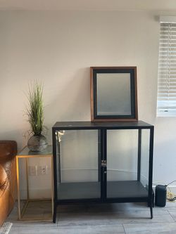 Modern Black Glass Display Cabinet
