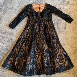 Mac Duggal black sequin Vintage Dress