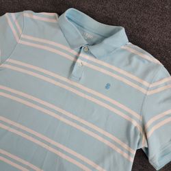 Izod Blue And White Striped Polo Shirt XL