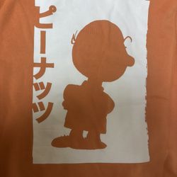 Primark Orange Peanuts Charlie Brown Hoodie Sweatshirt Jumper Men's SIZE SMALL  Snoopy LIKE NEW