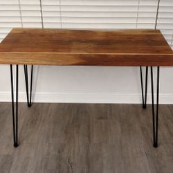 Solid Wood Console Table with Hairpin Legs – Modern Rustic