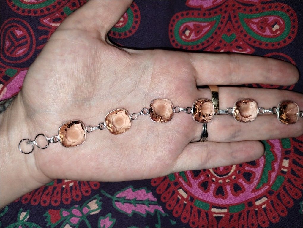 Morganite Crystal Bracelet
