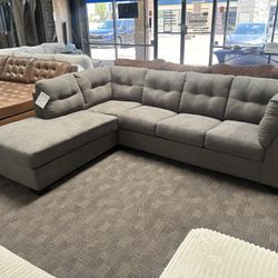 New Grey Tufted Sectional 