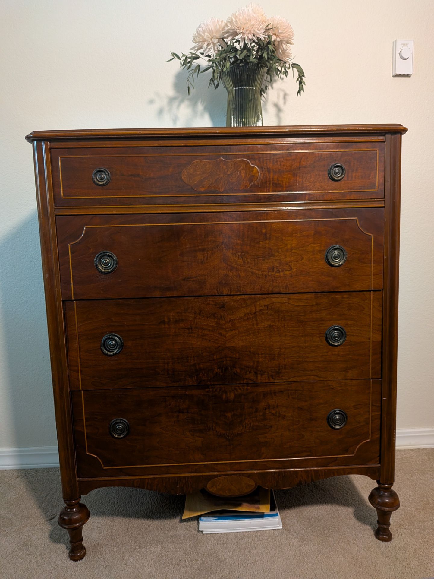 Beautiful 1920s walnut chiffonier dresser