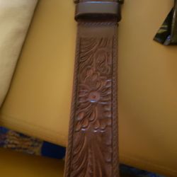 Custom Hand Carved Belt New 34 To 36