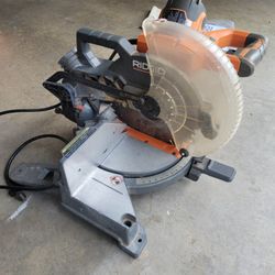 10 Inch Dual Bevel Miter Saw Ridgid 15 AMP Corded Electric Power Tool