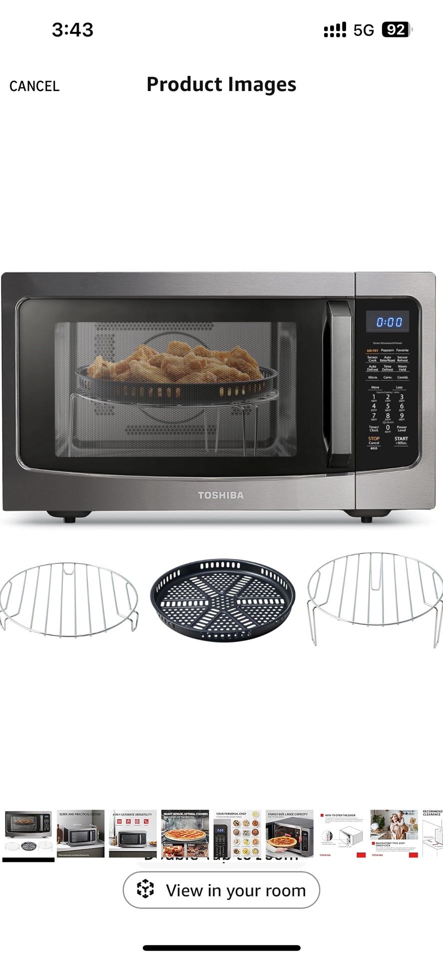 Toshiba model ML-EC42P(BS) Air Fryer/Microwave