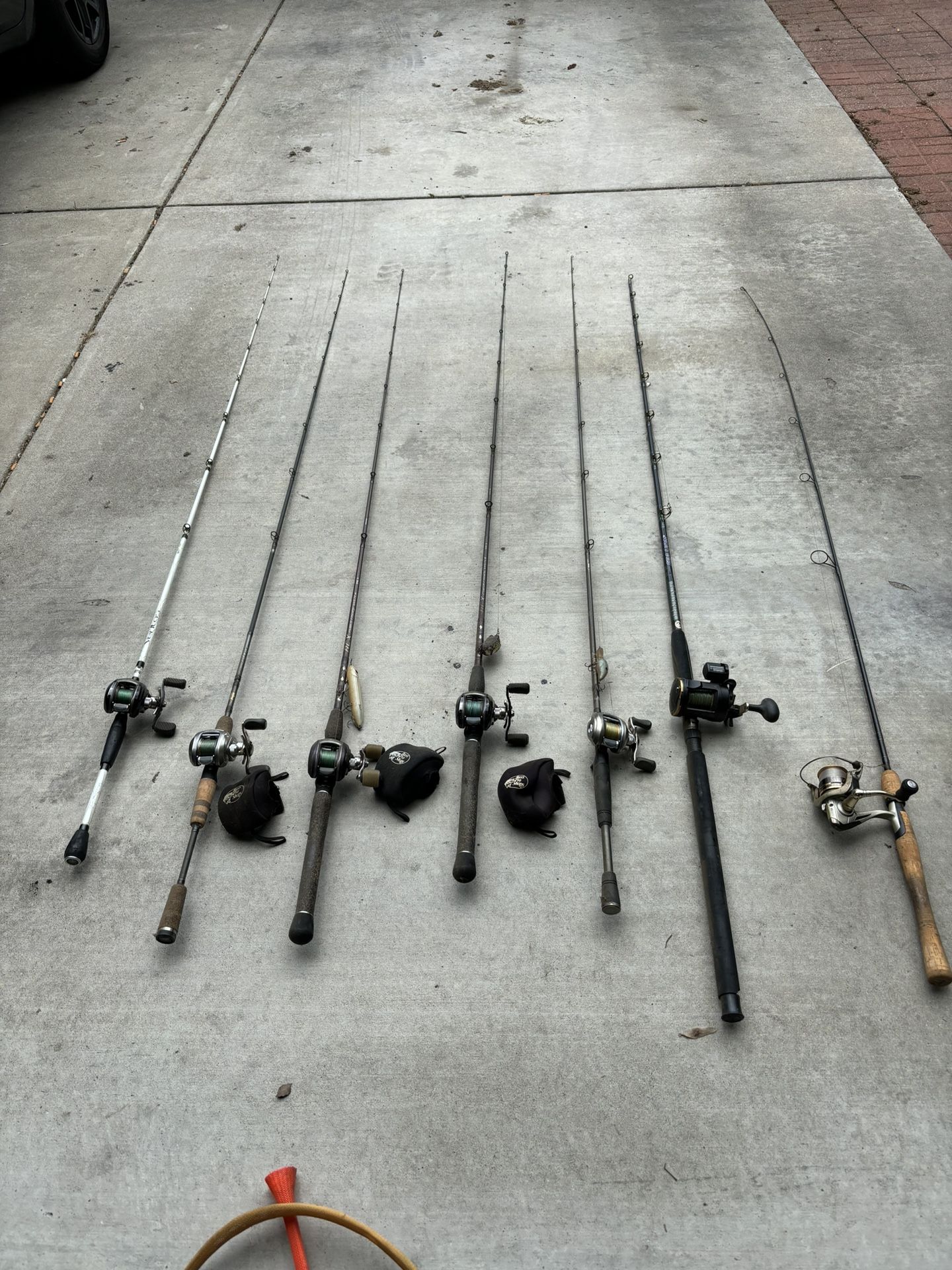 Lot Of Fishing Rods And Tackle